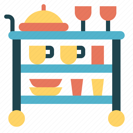 Hotel, foodtrolley, cart, meal, restaurant, roomservice icon - Download on Iconfinder