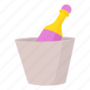alcohol, bucket, cartoon, celebration, champagne, glass, object