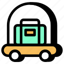 luggage, cart, trolley, hotel, service