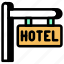 hotel, board, sign, symbol, wooden 