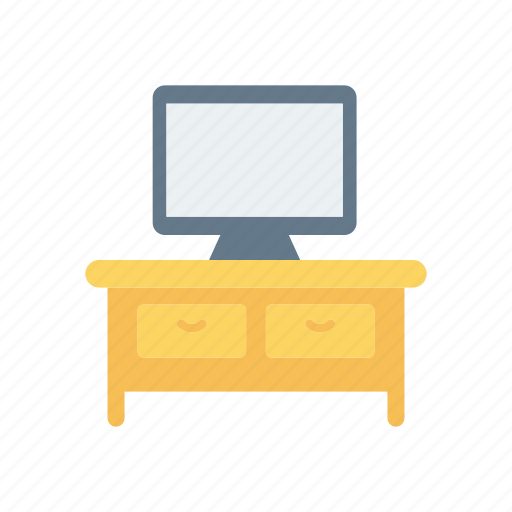 Desk, interior, table, tv icon - Download on Iconfinder