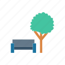 bench, couch, nature, tree