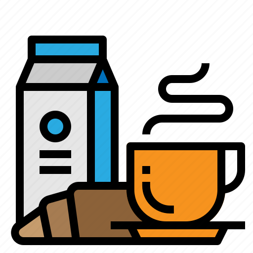 Breakfast, coffee, croissant, milk icon - Download on Iconfinder