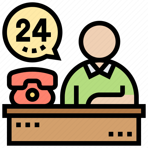 24hr, contact, information, reception, service icon - Download on Iconfinder
