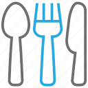 cutlery, fork, kitchen, knife, spoon, cook, restaurant