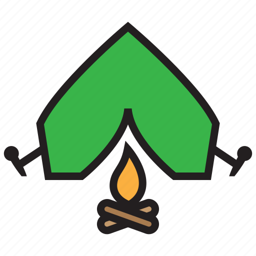 Camp, camping, fire, tent, travel icon - Download on Iconfinder