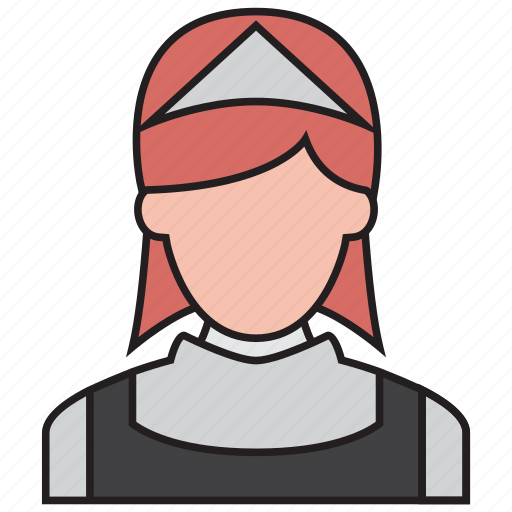 Maid, avatar, cleaner, cleaning, female, service, waitress icon - Download on Iconfinder