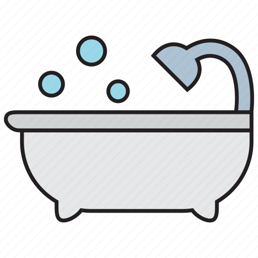 Shower, bath, bathroom, bathtub, bubble, water, faucet icon - Download on Iconfinder