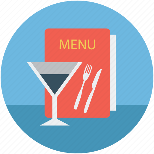 Bill of fare, carte du jour, glass, glass and menu, glass with menu, menu book, menu card icon - Download on Iconfinder