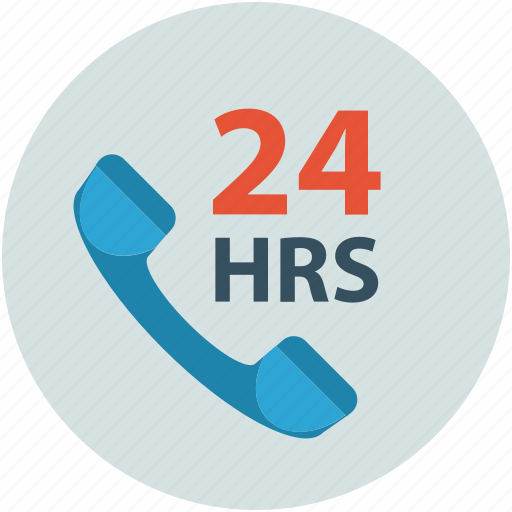 Call, communication, contact, telephone receiver, twenty four hours icon - Download on Iconfinder