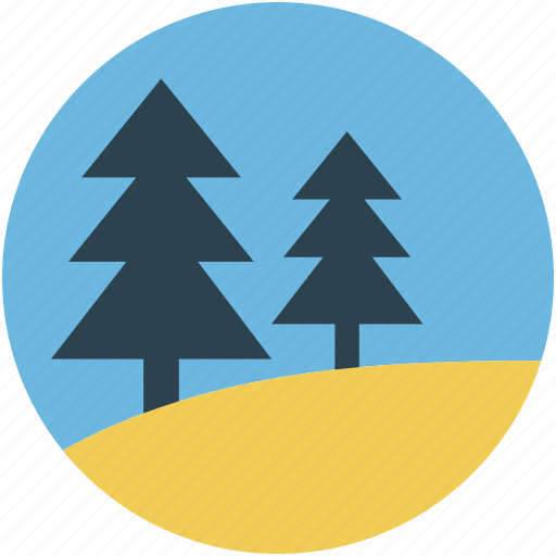 Evergreen trees, fir- trees, greenery, trees, two fir trees icon - Download on Iconfinder