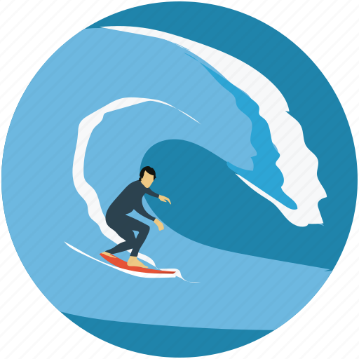 Surf boarding, surfer, surfing, water sports, waving icon - Download on Iconfinder