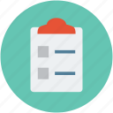 clipboard, document, file, list, sheet