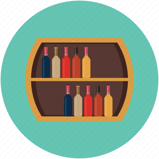 Bar, bottles rack, rack, wine rack, wooden rack icon - Download on Iconfinder