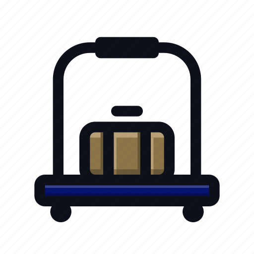 Bellhop, hotel service, luggage cart, luggage trolley icon - Download on Iconfinder