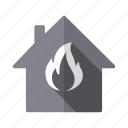 fire, flame, heating, home, house, property, real estate
