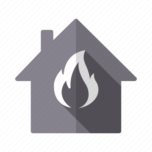 Fire, flame, heating, home, house, property, real estate icon - Download on Iconfinder