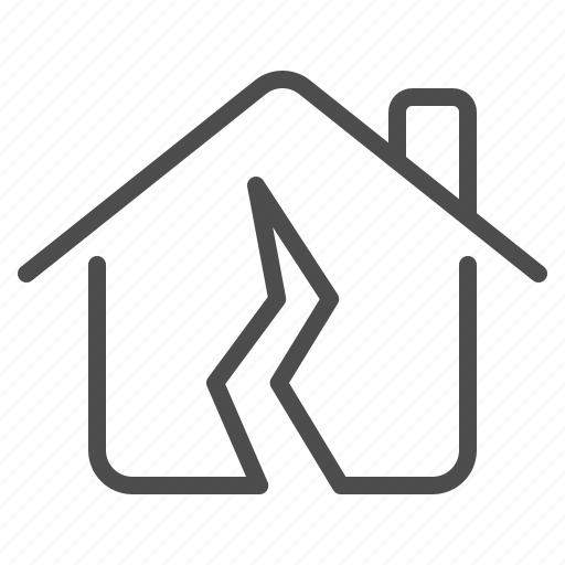 House, earthquake, insurance, damage, crack, home icon - Download on Iconfinder