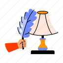 cleaning lamp, light, dusting, tidying, chore