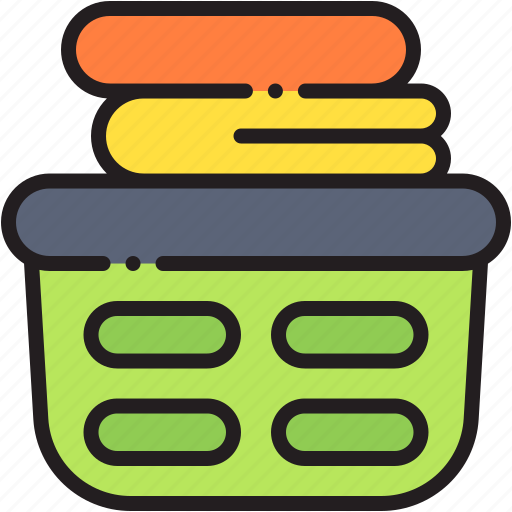 Laundry, basket, clothes, towel, cleaning, washing icon - Download on Iconfinder