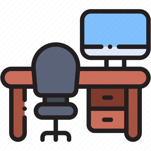 Workplace, desk, worktable, furniture, computer, studio icon - Download on Iconfinder
