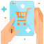 shopping, online, device, hand, basket 