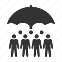 insurance, personnel, protection, staff, umbrella, crowd, hr