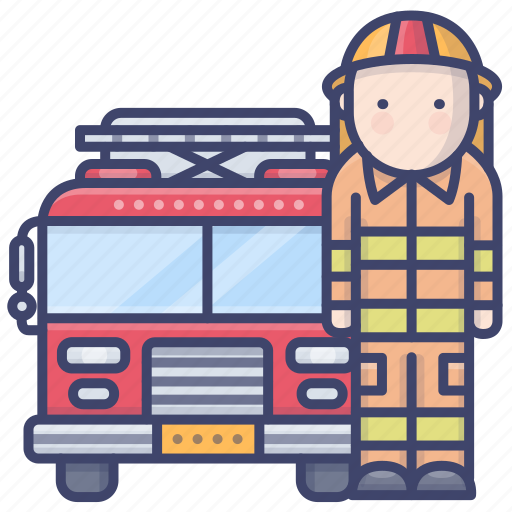 Fireman, fire, truck, emergency icon - Download on Iconfinder