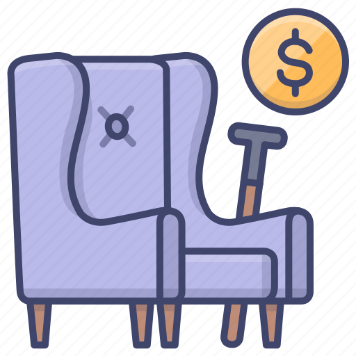 Pension, retirement, armchair, legacy icon - Download on Iconfinder