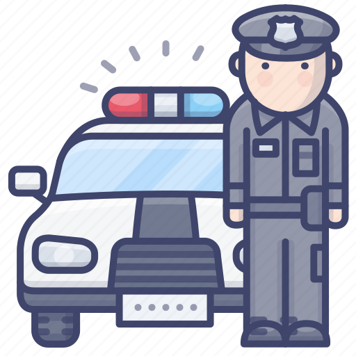 Police, man, patrol, car icon - Download on Iconfinder