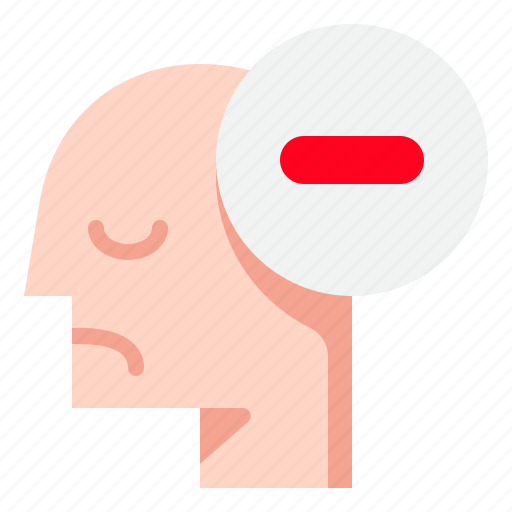 Negative, bad, mind, emotion, thinking, psychology, head icon - Download on Iconfinder