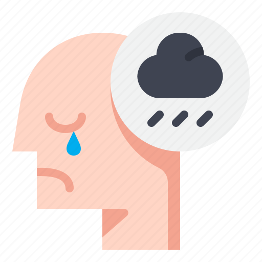 Sadness, depressed, mind, emotion, thinking, psychology, head icon - Download on Iconfinder