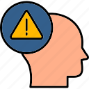 alert, brain, caution, head, human, idea, surprise, thought, icon