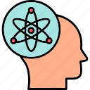 atom, head, human, mind, power, science, thinking, icon