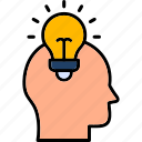 idea, bulb, creative, human, business, icon