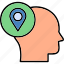 location, head, human, mind, process, icon 