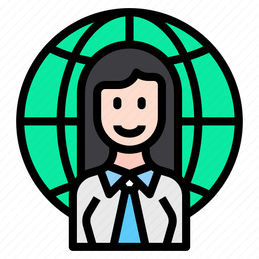 Professional, female, business, global icon - Download on Iconfinder