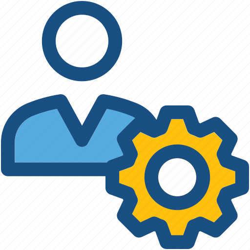 Cog, man, profile setting, user, user settings icon - Download on Iconfinder