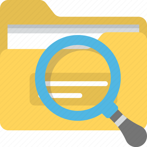 Business files, file search, finding, magnifying glass, prominent icon - Download on Iconfinder