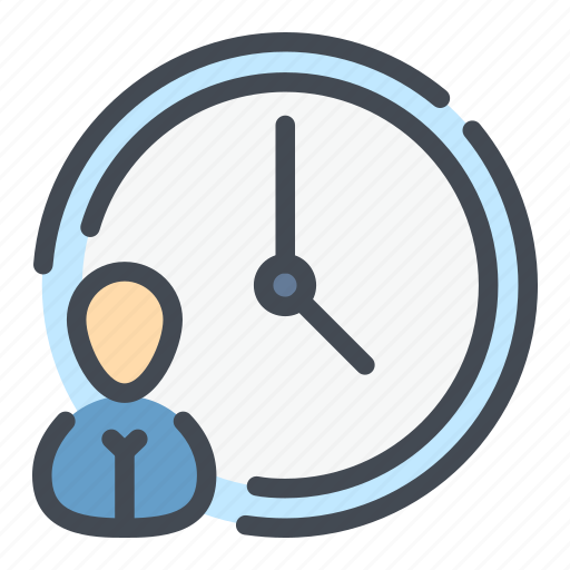 Clock, employee, person, team, time, user, workflow icon - Download on Iconfinder