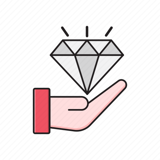 Diamond, gem, hand, hr, value icon - Download on Iconfinder