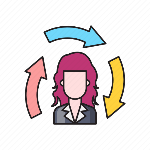 Account, employee, female, profile, reload icon - Download on Iconfinder