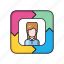 avatar, employee, female, solution, user 