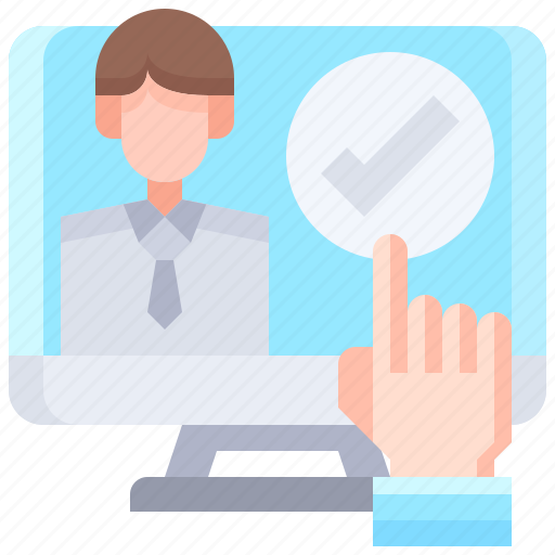 Employee, hire, select, hand, recruit, computer icon - Download on Iconfinder