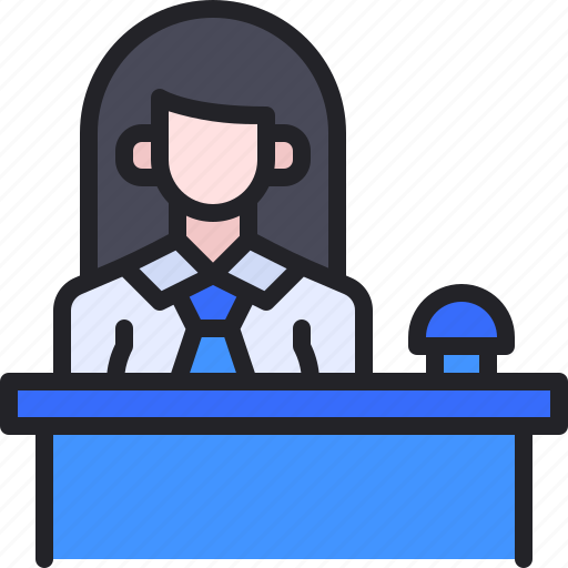 Receptionist, woman, service, profession, information icon - Download on Iconfinder
