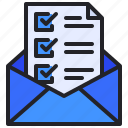 checkmark, communication, message, envelope, document