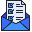 checkmark, communication, message, envelope, document 