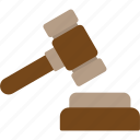 law, crime, gavel, judge, justice, court, legal, auction, icon