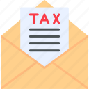 tax, mail, email, notification, taxation, icon
