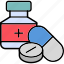 pills, drug, medication, tablets, icon 